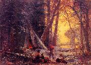 Albert Bierstadt Moose Hunters' Camp, Nova Scotia Spain oil painting artist